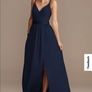 Double Spaghetti Strap Charmeuse Bridesmaid Dress